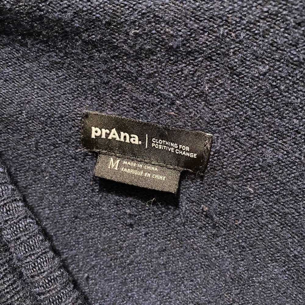 Prana Cowl Neck Sweater in Navy, Green, and Orange - Picture 4 of 6